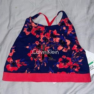 Calvin Klein Floral High neck Logo Bralette
